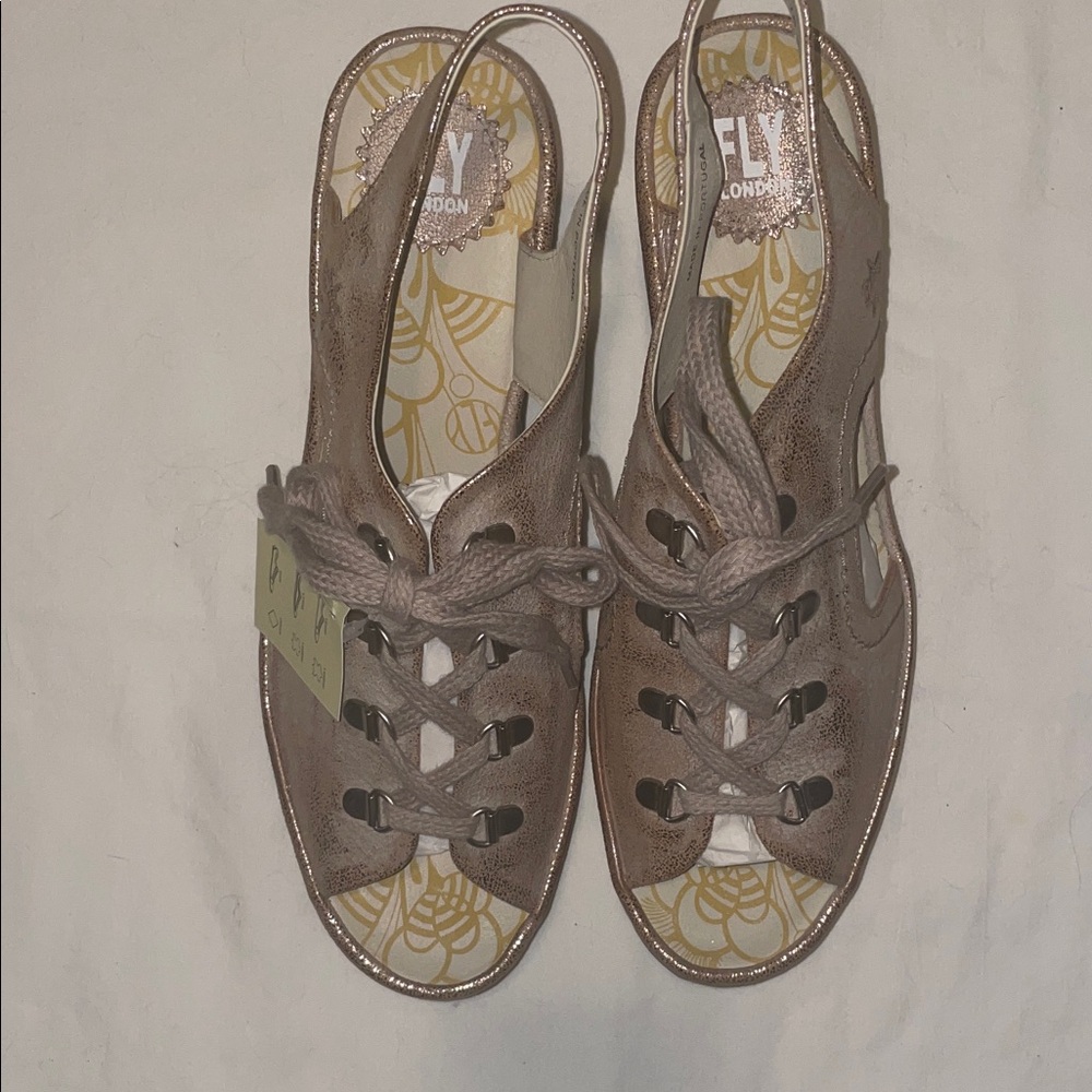 Fly London Women's Tan Lace-Up Sandals